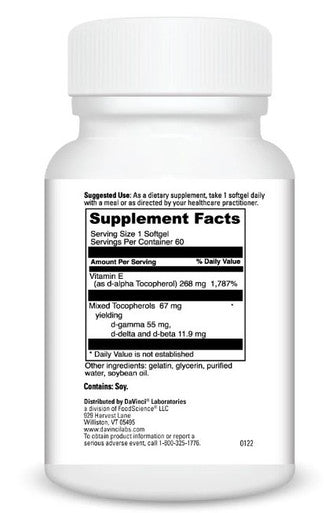 DaVinci Laboratories Natural Mixed Tocopherol E-400 60softgels