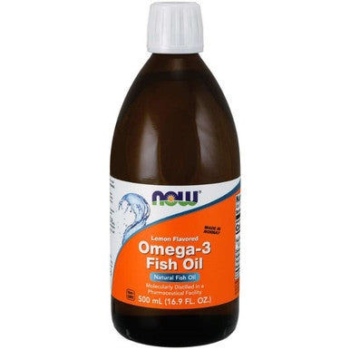 Now Foods Omega-3 Fish Oil Liquid Lemon flavor 16.9 oz.