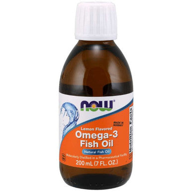 Now Foods Omega-3 Fish Oil Liquid Lemon flavor 7oz.