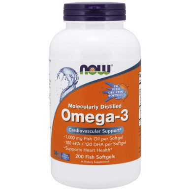 Now Foods Omega-3 Molecularly Distilled 200 fish softgels