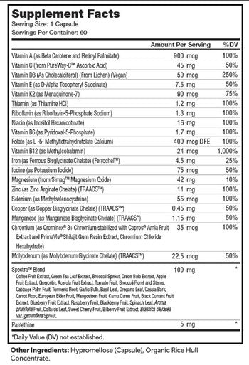 Advanced Nutrition by Zahler Multi Vitamin One Daily 60c