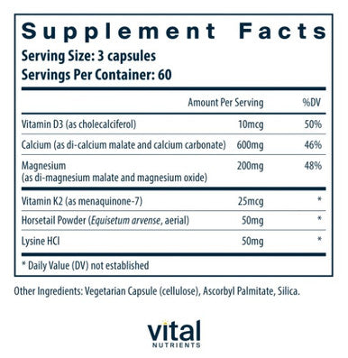 Vital Nutrients Osteo-Nutrients (with Vitamin K2-7) 180vc