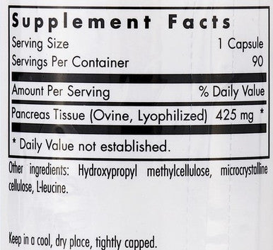 Allergy Research Group Pancreas Lamb Natural Glandular 90c