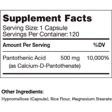 Advanced Nutrition by Zahler Pantothenic Acid  120c