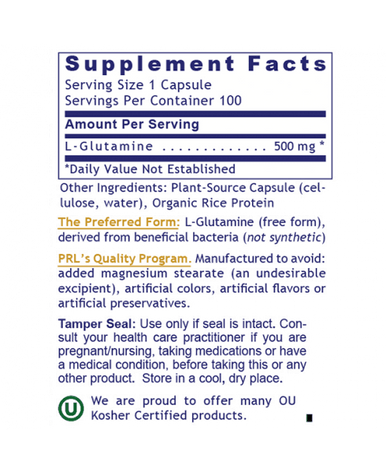 Premier Research Labs Premier Glutamine 100 Plant Source capsules