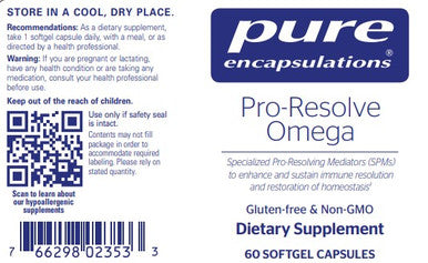 Pure Encapsulations Pro-Resolve Omega 60 softgel capsules