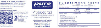 Pure Encapsulations Probiotic 123 60g