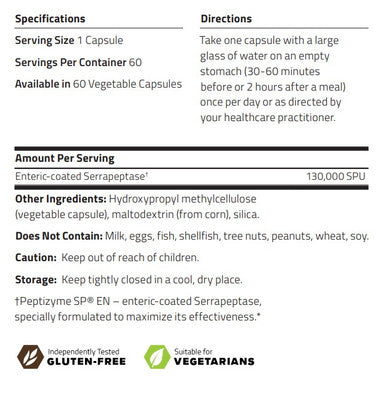 NuMedica Serrapeptase HP 60vc