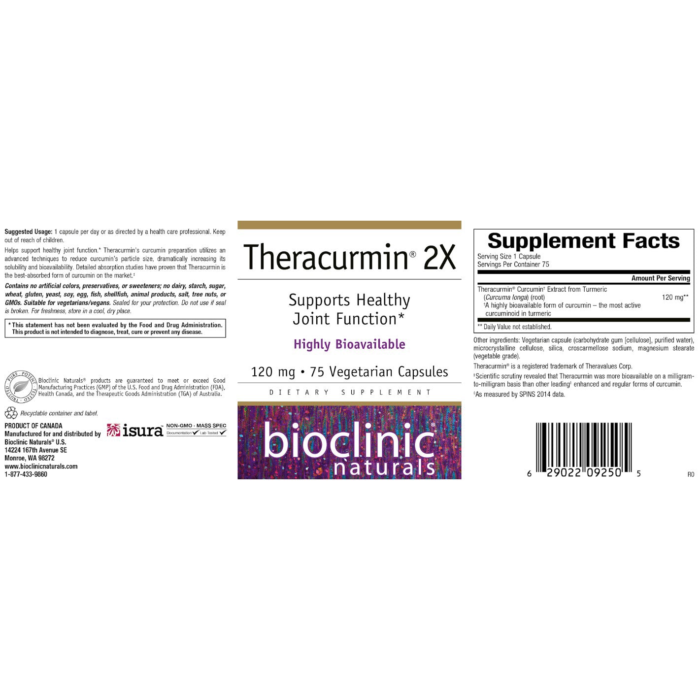 Bioclinic Naturals Theracurmin 2X 75vc