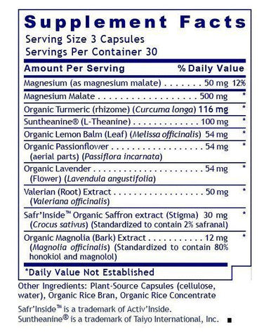 Premier Research Labs Tranquinol 90 plant source capsules