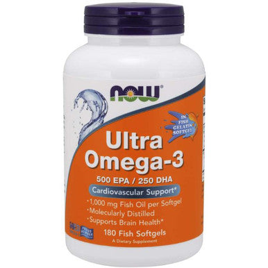 Now Foods Ultra Omega 3 500 EPA / 250 DHA 180 Fish softgels