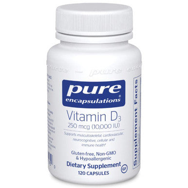 Pure Encapsulations Vitamin D3 250 mcg (10,000 IU) 120c