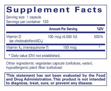 Pure Encapsulations Vitamin D3 & K2 120c