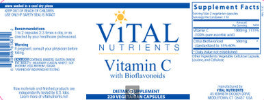 Vital Nutrients Vitamin C with Bioflavonoids 220c