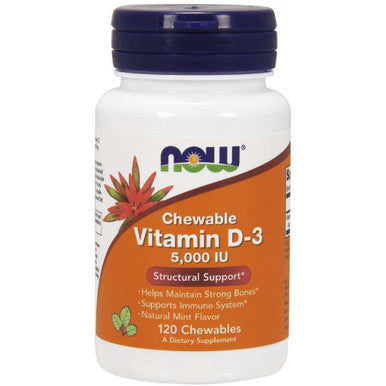 Now Foods Vitamin D3 5000 IU Mint Chewables 120 lozenges