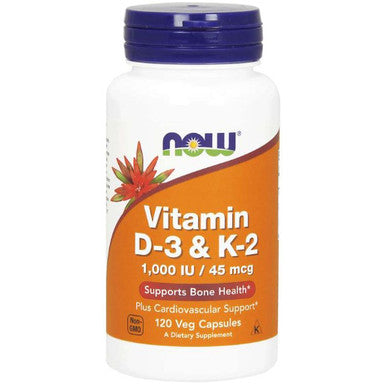 Now Foods Vitamin D3 1,000 IU & K2 45 mcg 120vc