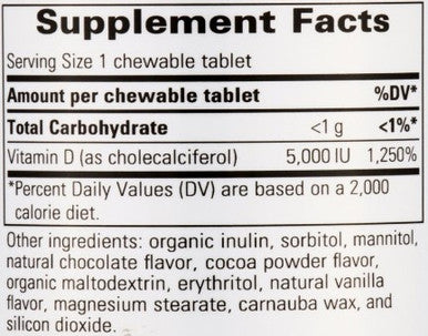 Integrative Therapeutics Vitamin D3 5,000 Chocolate 90 Chewables