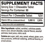 EuroMedica Vitamin D3 Chewable Mixed Berry 5,000 IU 90 Chews