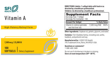 SFI Health Vitamin A 100sg