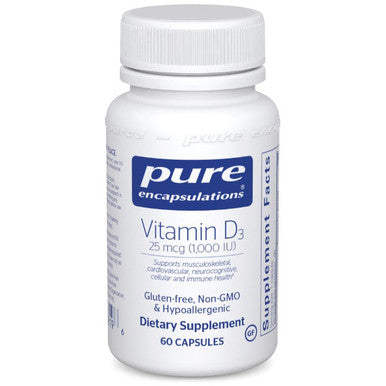 Pure Encapsulations Vitamin D3 25 mcg (1,000 IU) 60c