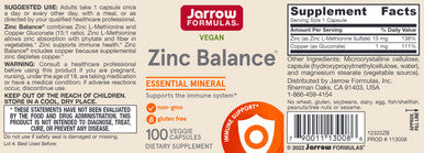 Jarrow Formulas Zinc Balance 100c